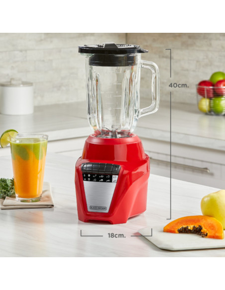 LICUADORA BLACK DECKER ICE CRUSH 8 VEL. 700W JARRA VIDRIO 1.25LTS ROJA