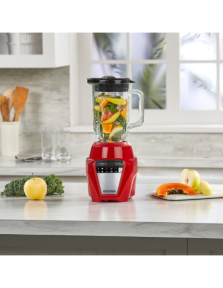 LICUADORA BLACK DECKER ICE CRUSH 8 VEL. 700W JARRA VIDRIO 1.25LTS ROJA