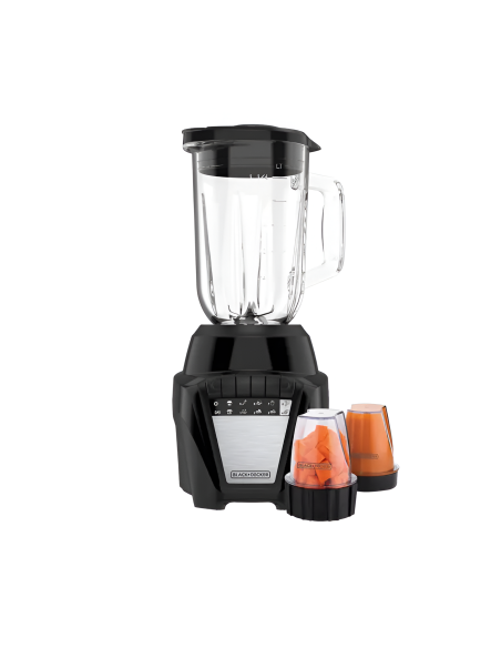 LICUADORA BLACK DECKER ICE CRUSH 8 VEL. 700W JARRA VIDRIO 1.25LTS 2 VASOS MINI 200ML NEGRA