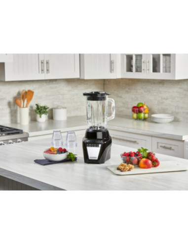 LICUADORA BLACK DECKER ICE CRUSH 8 VEL. 700W JARRA VIDRIO 1.25LTS 2 VASOS MINI 200ML NEGRA