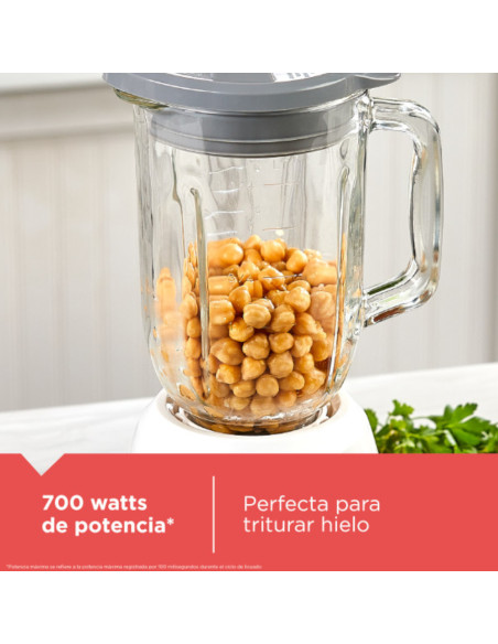 LICUADORA BLACK DECKER ICE CRUSH 8 VEL. 700W JARRA VIDRIO 1.25LTS JARRA PLASTICO 1.65LTS BLANCA