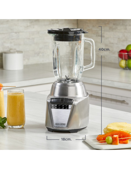 LICUADORA BLACK DECKER ICE CRUSH 8 VEL. 700W JARRA VIDRIO 1.25LTS ACERO INOX.