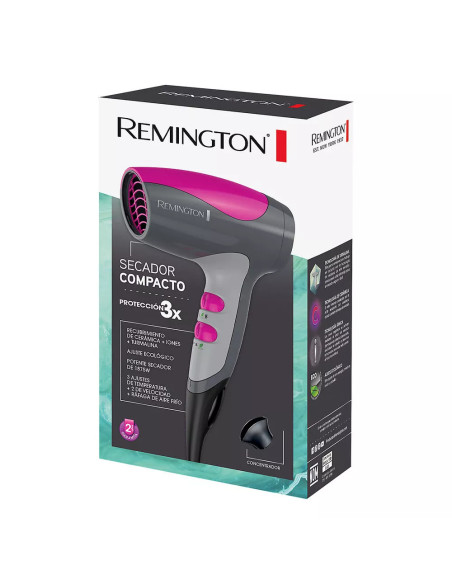 SECADOR DE CABELLO REMINGTON 1875 W 3 NIVELES 2 VELOCIDADES ROSA GRIS