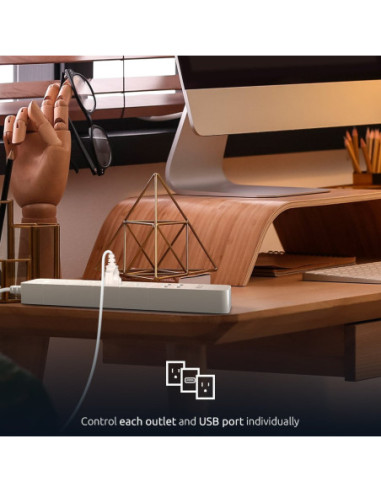 REGLETA NEXXT HOME SMART 4 ENCHUFES-4 PUERTOS USB-WIFI-ALEXA-GOOGLE ASSIT.