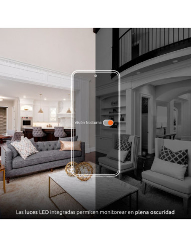 CAMARA NEXX HOME DE SEGURIDAD PARA INTERIOR 2K-GIRATORIO-WIFI-ALEXA-GOOGLE ASSIT.