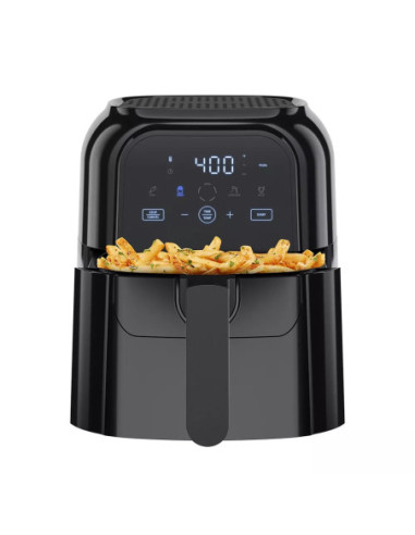 FREIDORA DE AIRE TURBOFRY CHEFMAN 5.5LTS 1500W PANTALLA TOUCH-INDICADOR SHAKE- COLOR NEGRO
