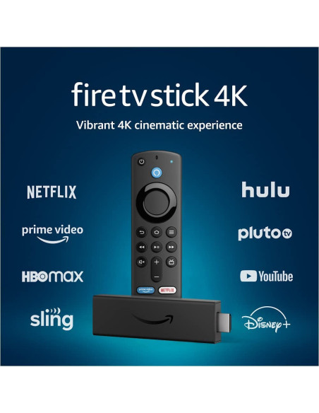 STREAMING AMAZON FIRE TV STICK 4K 8GB ALMACENAMIENTO BT ALEXA HDMI CTRL REMOTO NEGRO