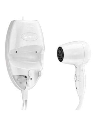 SECADOR DE CABELLO CONAIR DE PARED CON LUZ LED NOCTURNA 1600W 2 VEL. FILTRO REM. BLANCO