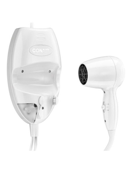 SECADOR DE CABELLO CONAIR DE PARED CON LUZ LED NOCTURNA 1600W 2 VEL. FILTRO REM. BLANCO