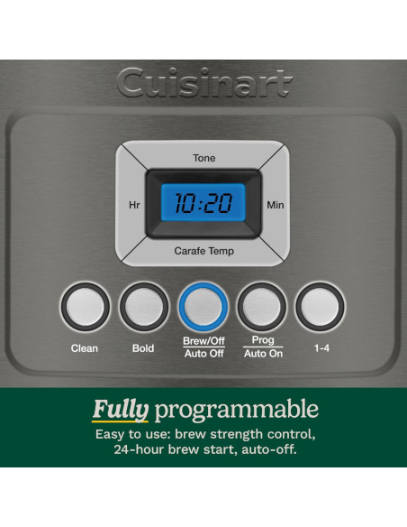 CAFETERA CUISINART PROGRAMABLE HASTA 24H ANTES-LCD-JARRA 14TZ APAGADO AUTOM. CON FILTRO NEGRA