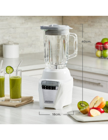LICUADORA BLACK DECKER ICE CRUSH 8 VEL. 700W JARRA VIDRIO 1.25LTS BLANCA