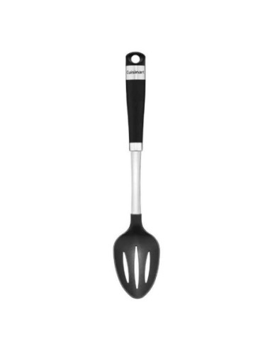 CUCHARON CUISINART RANURADA  DE NYLON CON MANGO NEGRO