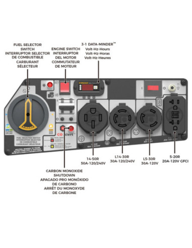 GENERADOR PORTATIL FIRMAN 3 COMBUSTIBLES 9400W ARRANQUE ELECTRICO 120/240 V
