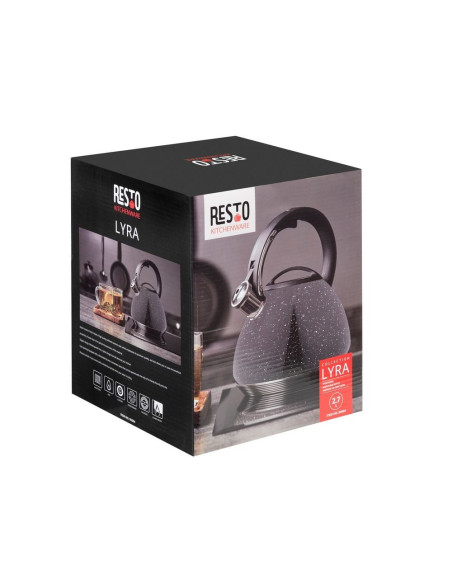 TETERA CLASICA RESTO CON SILVADOR 2.7 LTS ACERO INOXIDABLE  INDUCCION NEGRA