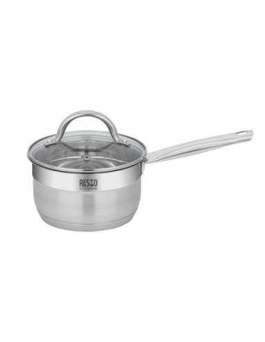 OLLA RESTO 1.9LTS CON MANGO-TAPA VIDRIO TEMPLADO PARA TODO TIPO DE COCINA ACERO INOX