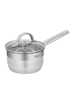 OLLA RESTO 1.9LTS CON MANGO-TAPA VIDRIO TEMPLADO PARA TODO TIPO DE COCINA ACERO INOX 2