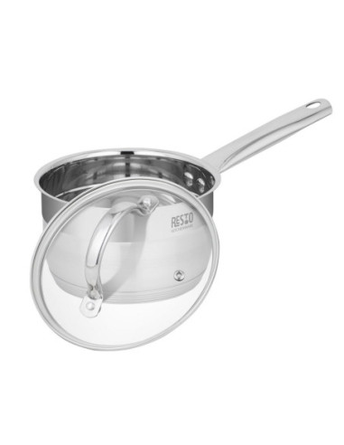 OLLA RESTO 1.9LTS CON MANGO-TAPA VIDRIO TEMPLADO PARA TODO TIPO DE COCINA ACERO INOX