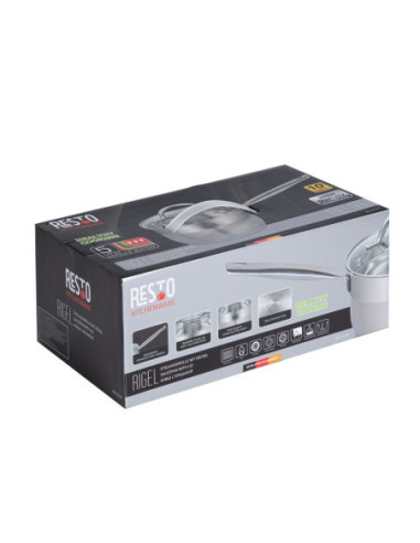 OLLA RESTO 1.9LTS CON MANGO-TAPA VIDRIO TEMPLADO PARA TODO TIPO DE COCINA ACERO INOX