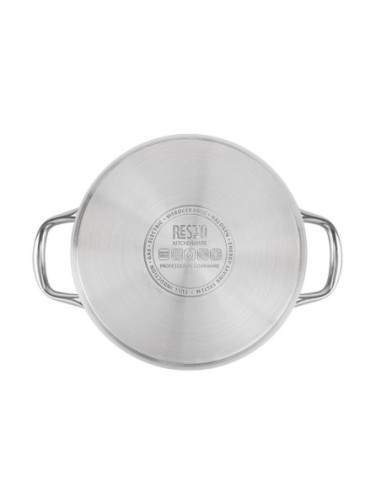OLLA RESTO 6.2LTS CON DOS ASAS-TAPA VIDRIO TEMPLADO PARA TODO TIPO DE COCINA ACERO INOX.