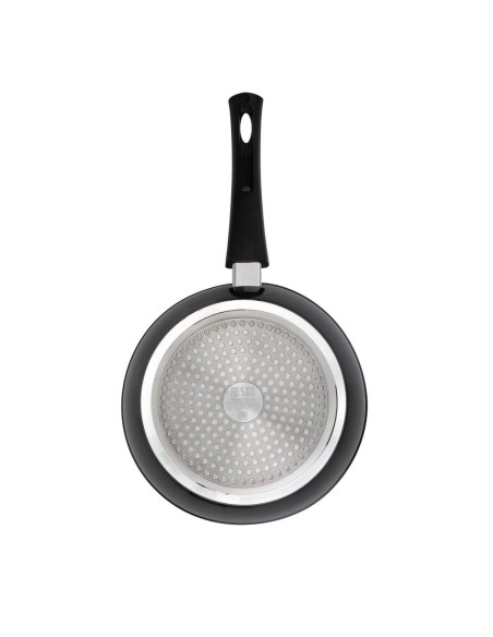 SARTEN RESTO ANTIADH. DE MARMOL 20CM ANCHO 6.4CM ALTO ALUMINIO FORJADO-MANGO PLASTICO TODO TIPO DE COCINA NEGRO