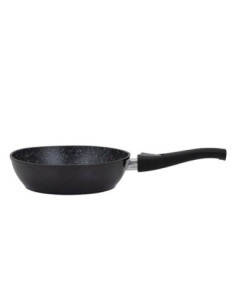 SARTEN RESTO ANTIADH. DE MARMOL 24CM ANCHO 6.8CM ALTO ALUMINIO FORJADO-MANGO PLASTICO TODO TIPO DE COCINA NEGRO 2