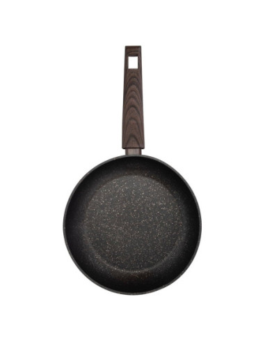 SARTEN RESTO ANTIADH. DE MARMOL 20CM ANCHO 4.2CM ALTO ALUMINIO FORJADO-MANGO BAQUELITA TODO TIPO DE COCINA NEGRO