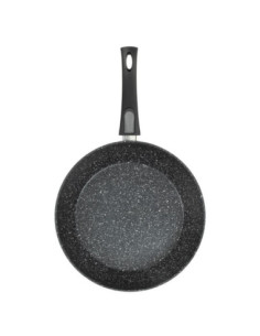 SARTEN RESTO ANTIADH. DE MARMOL 28CM ANCHO 7.7CM ALTO ALUMINIO FORJADO-MANGO DESMONTABLE TODO TIPO DE COCINA NEGRO 2