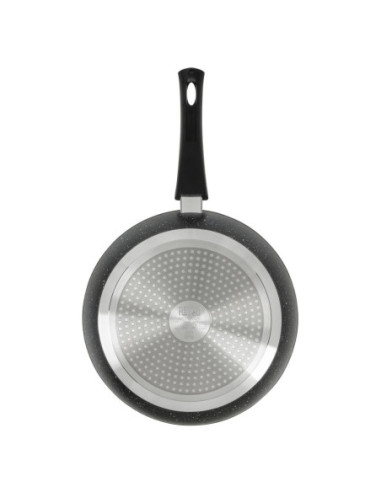 SARTEN RESTO ANTIADH. DE MARMOL 28CM ANCHO 7.7CM ALTO ALUMINIO FORJADO-MANGO DESMONTABLE TODO TIPO DE COCINA NEGRO