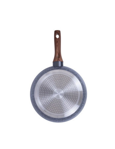 SARTEN RESTO ANTIADH. REVEST.GRANITO 20CM ANCHO 6CM ALTO ALUMINIO FORJADO-MANGO MADERA TODO TIPO DE COCINA AQUILA