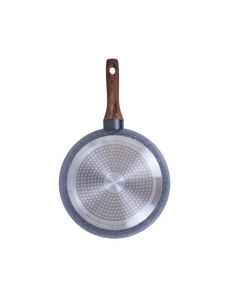 SARTEN RESTO ANTIADH. REVEST.GRANITO 20CM ANCHO 6CM ALTO ALUMINIO FORJADO-MANGO MADERA TODO TIPO DE COCINA AQUILA