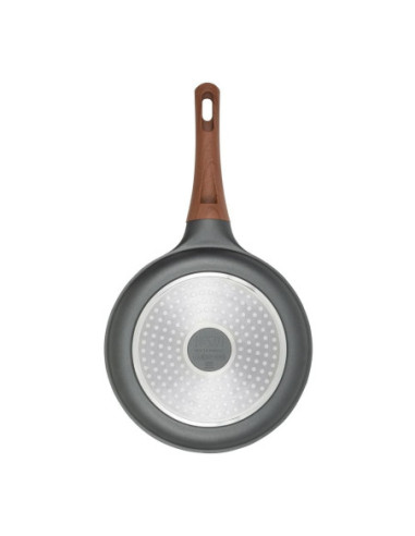 SARTEN CREPERA RESTO ANTIADH. DISEÑO 3D  24CM ANCHO 2.1CM ALTO ALUMINIO-MANGO MADERA TODO TIPO DE COCINA NEGRO