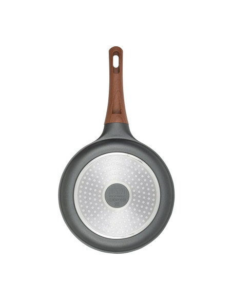 SARTEN CREPERA RESTO ANTIADH. DISEÑO 3D  24CM ANCHO 2.1CM ALTO ALUMINIO-MANGO MADERA TODO TIPO DE COCINA NEGRO