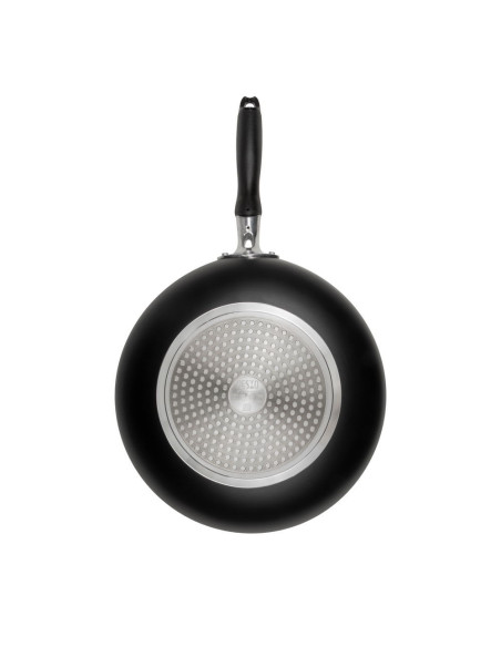 SARTEN WOK RESTO ANTIADH. FONDO REFORZADO 30CM ANCHO 6CM ALTO ALUMINIO-MANGO BAQUELITA TODO TIPO  DE COCINA NEGRO
