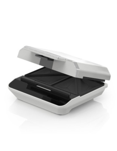 SANDWHICHERA BLACK DECKER 750W 2 PANES CLIP BLOQUEO LUCES ACERO INOX. BLANCA