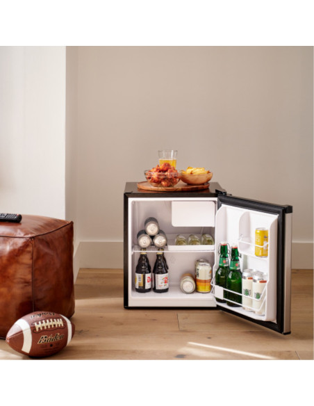 MINIBAR CUISINART 48 LTS 1.7 PIES DOBLE APERTURA LATERAL TERMOSTATO REGULABLE ACERO INOX.