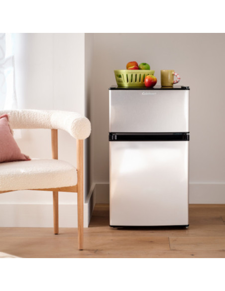 MINIBAR CUISINART 88 LTS 3.1 PIES 2 PUERTAS TERMOSTATO REGULABLE ACERO INOX.