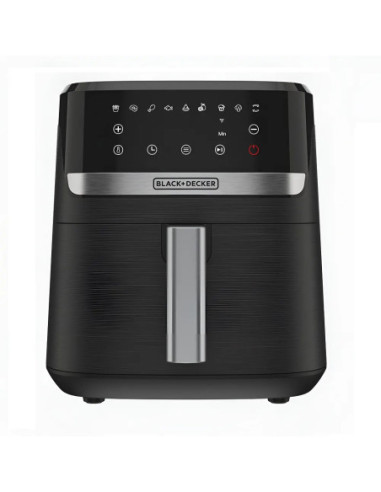 FREIDORA DE AIRE BLACK DECKER 5.5 LTS 1500W 9 FUNCIONES  PREPROGRAMADAS PANTALLA TACTIL NEGRO