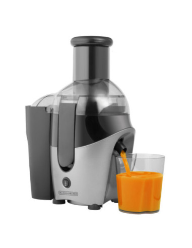 EXTRACTOR DE JUGOS BLACK DECKER 500W 2 VEL. RECIPIENTE CON JARRA NEGRO-PLATEADO