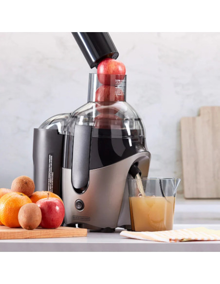 EXTRACTOR DE JUGOS BLACK DECKER 500W 2 VEL. RECIPIENTE CON JARRA NEGRO-PLATEADO