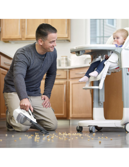 ASPIRADORA DE MANO BLACK DECKER INALAMBRICA BATERIA DE LITIO SOPORTE DE PARED BOQUILLA ESTRECHA BLANCA-NEGRA