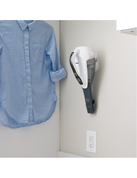ASPIRADORA DE MANO BLACK DECKER INALAMBRICA BATERIA DE LITIO SOPORTE DE PARED BOQUILLA ESTRECHA BLANCA-NEGRA