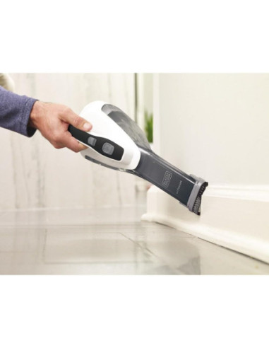 ASPIRADORA DE MANO BLACK DECKER INALAMBRICA BATERIA DE LITIO SOPORTE DE PARED BOQUILLA ESTRECHA BLANCA-NEGRA