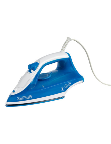 Plancha De Ropa Black Decker- 1200w-Antihaderente-Auto Clean Suela Ceramica Azul