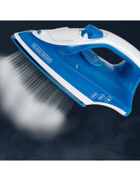 Plancha De Ropa Black Decker- 1200w-Antihaderente-Auto Clean Suela Ceramica Azul
