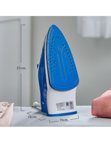 Plancha De Ropa Black Decker- 1200w-Antihaderente-Auto Clean Suela Ceramica Azul