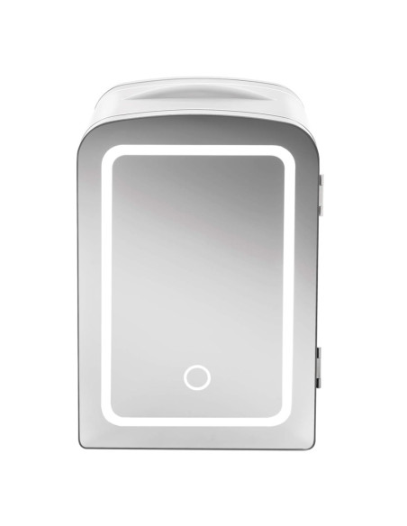 Enfriador Chefman Portatil 4lts Puerta Con Espejo Y Luz Led Ajuste Frio-Caliente Blanca
