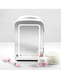 Enfriador Chefman Portatil 4lts Puerta Con Espejo Y Luz Led Ajuste Frio-Caliente Blanca 2