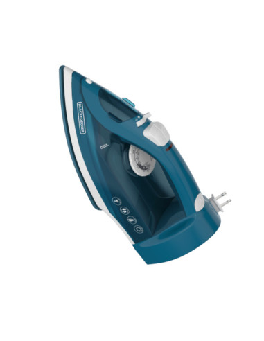 Plancha De Ropa Black Decker- 1200w Liviana Cable Retractil Suela Ceramica Azul