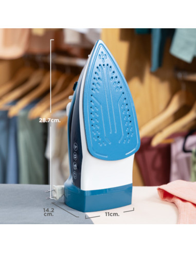 Plancha De Ropa Black Decker- 1200w Liviana Cable Retractil Suela Ceramica Azul