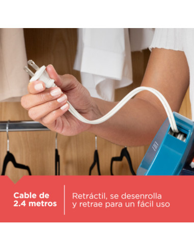 Plancha De Ropa Black Decker- 1200w Liviana Cable Retractil Suela Ceramica Azul